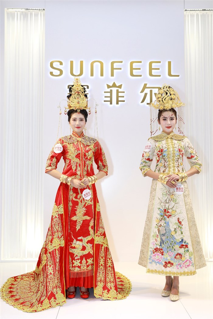 赛菲尔珠宝携大美中国风·万足金婚纱亮相北京国际珠宝展